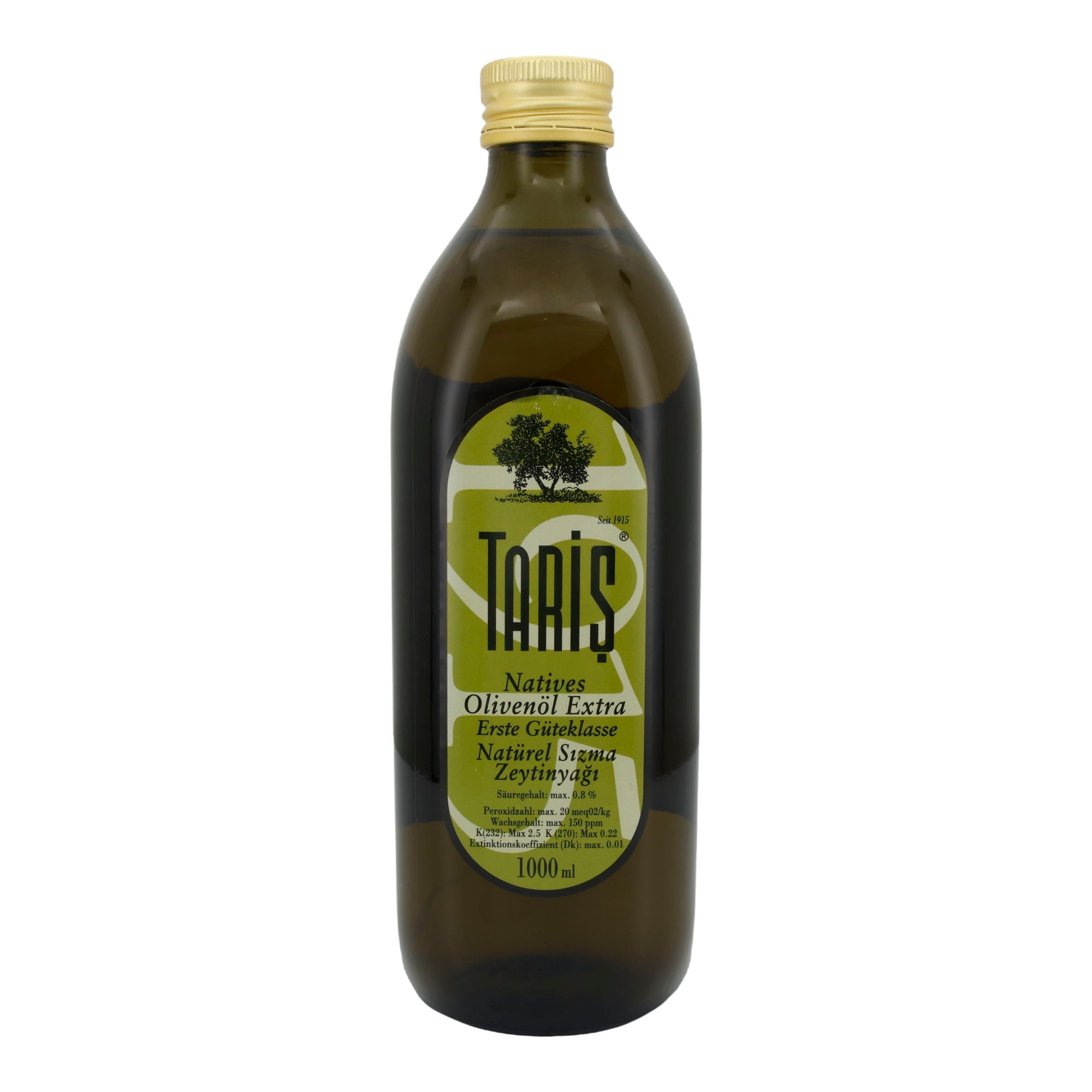 Olivenöl Taris | Natives Olivenöl Extra | Erste Güteklasse, hochwertige Qualität aus der Türkei | 1000 ml TARIS